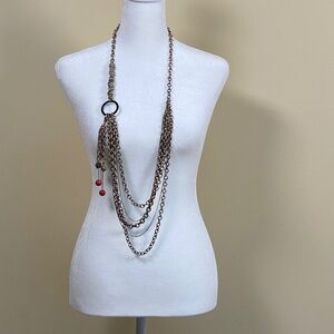 Kenneth Cole y2k multi strand, ajustable necklace